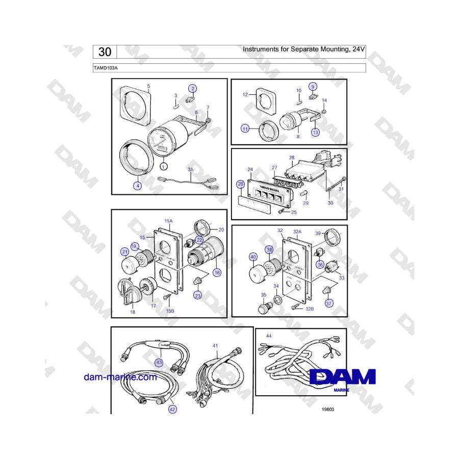 Volvo Penta TAMD103A - Instruments for Separate Mounting, 24V 