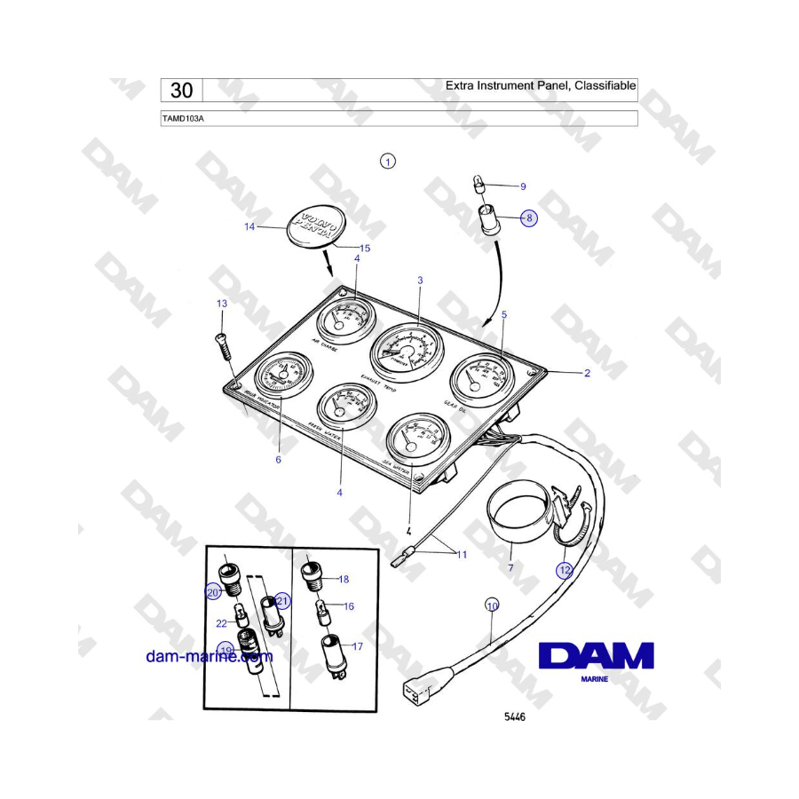 Volvo Penta TAMD103A - Pannello strumenti aggiuntivo, classificabile