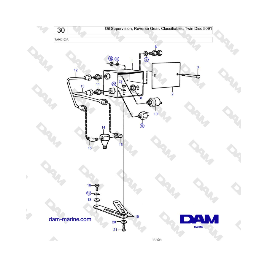 Volvo Penta TAMD103A - Oil Supervision, Reverse Gear. Classifiable: Twin Disc 5091 