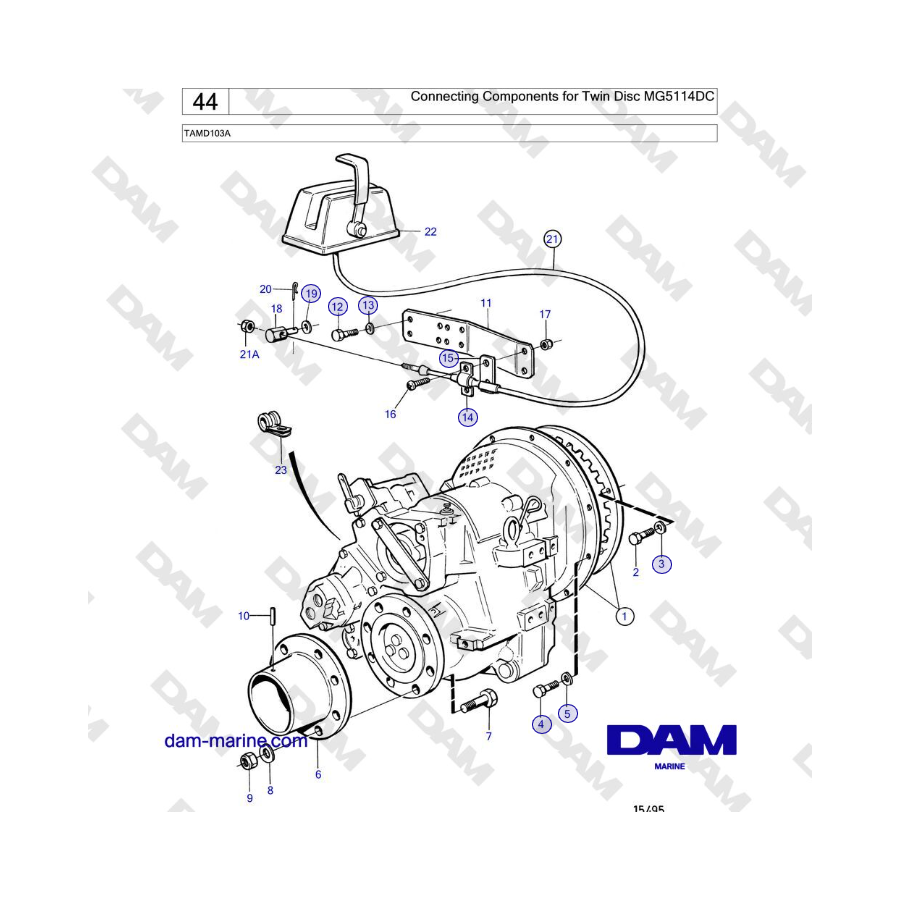 Volvo Penta TAMD103A - Componenti di collegamento per Twin Disc MG5114DC