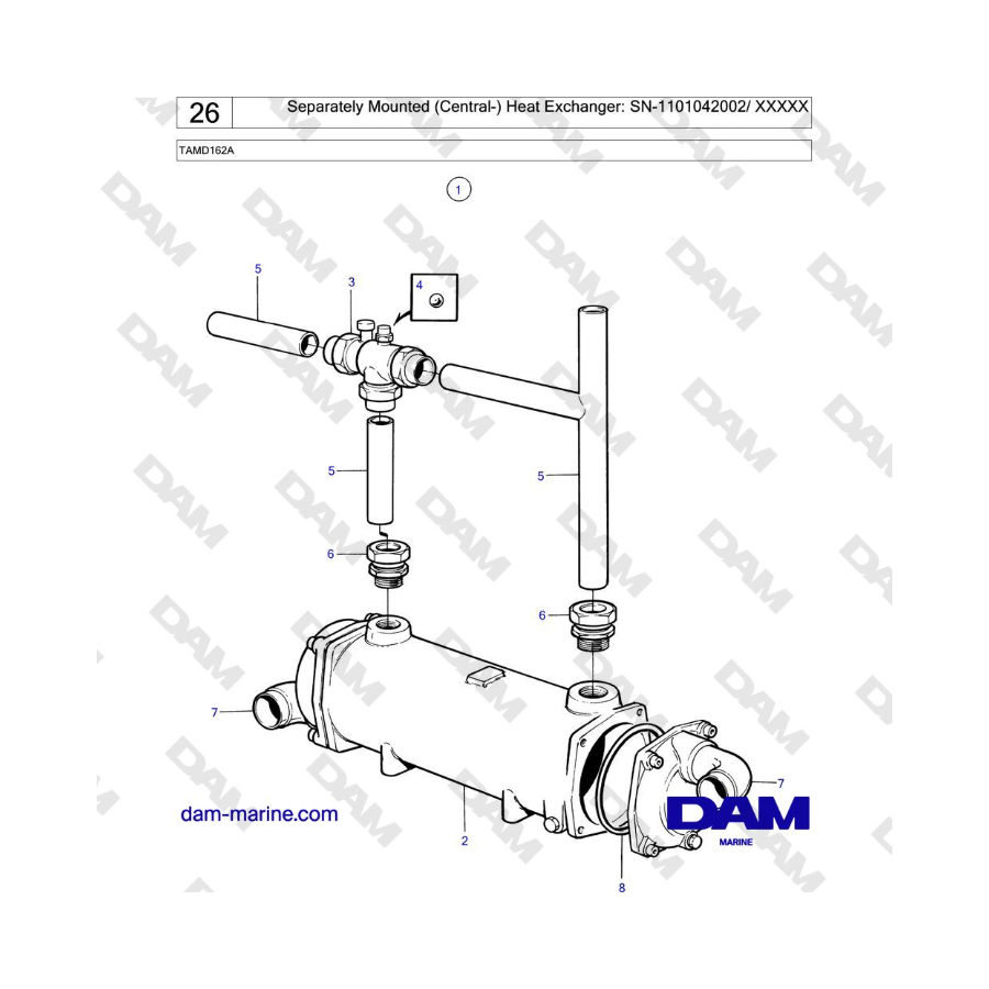 Volvo Penta TAMD162A - Intercambiador de calor de montaje independiente (central)