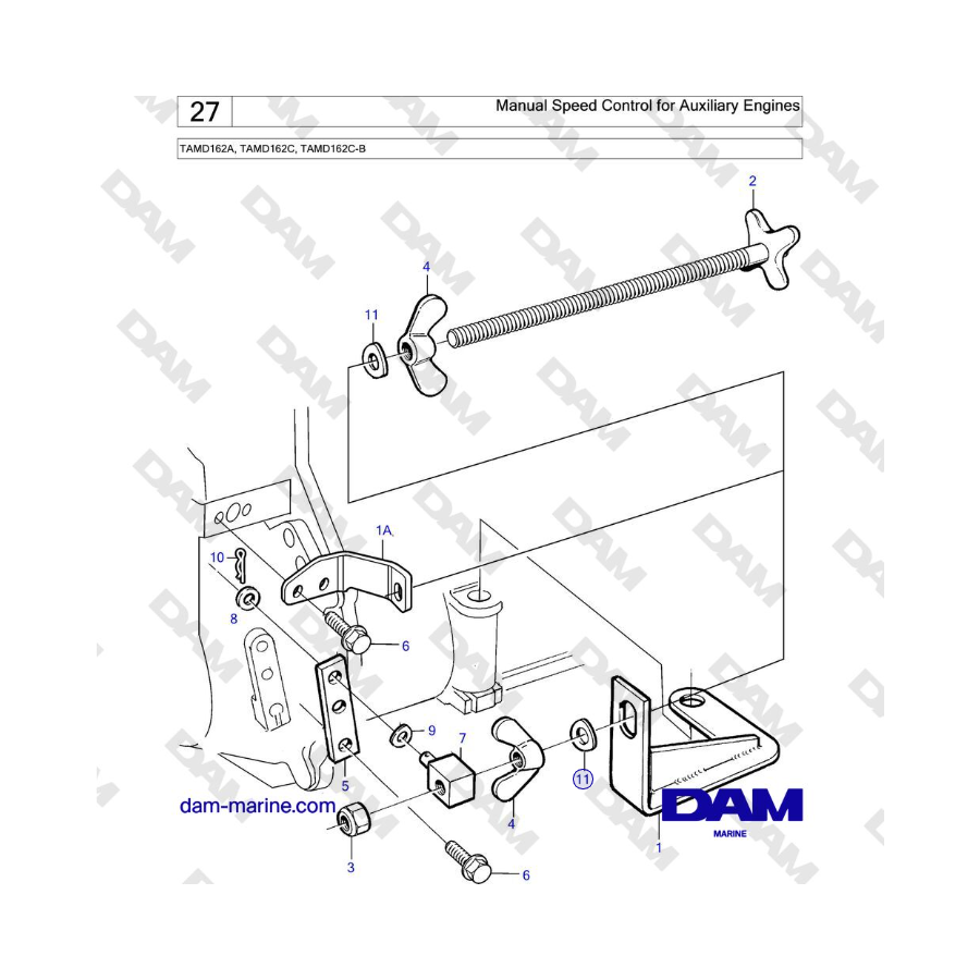 Volvo Penta TAMD162A, TAMD162C, TAMD162C-B - Manual Speed Control for Auxiliary Engines 
