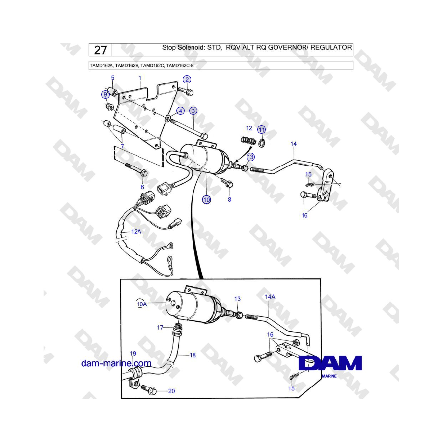 Volvo Penta TAMD162A, TAMD162B, TAMD162C, TAMD162C-B - Stop Solenoid: STD