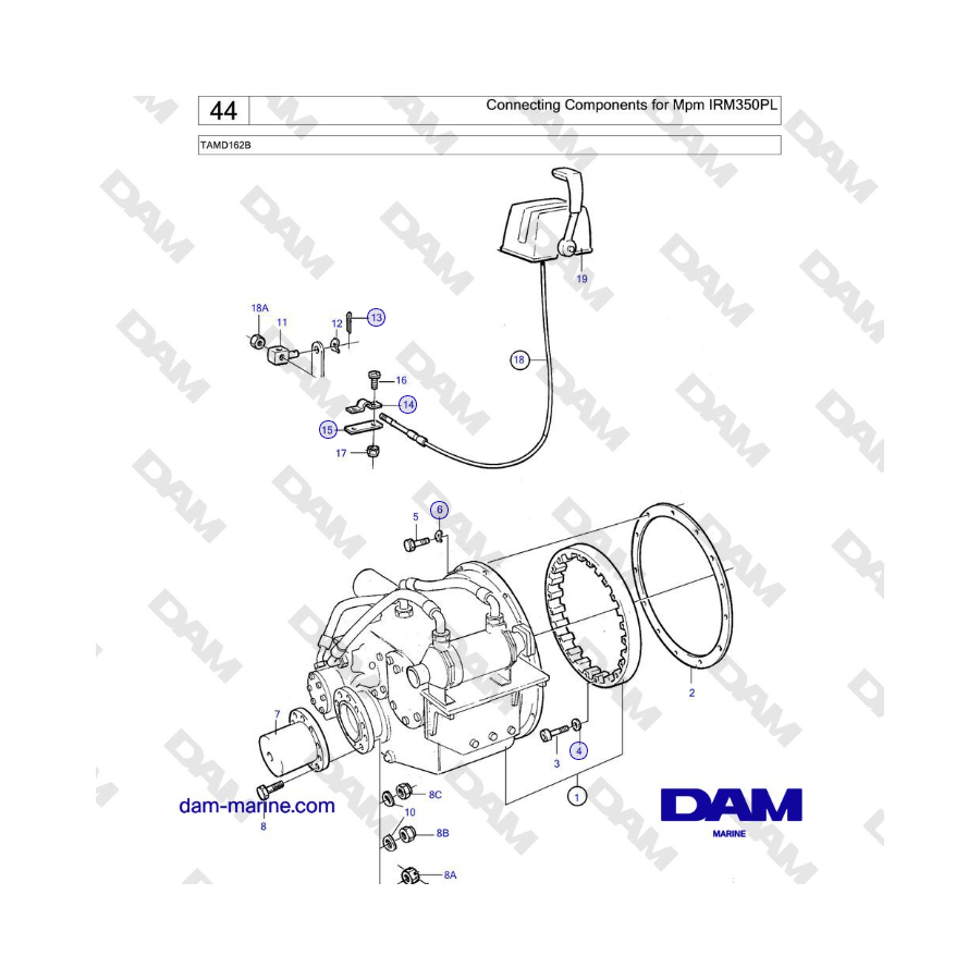 Volvo Penta TAMD162B - Componentes de conexión para Mpm IRM350PL 