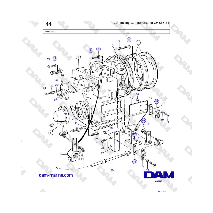 Volvo Penta TAMD162C - Componentes de conexión para ZF BW161