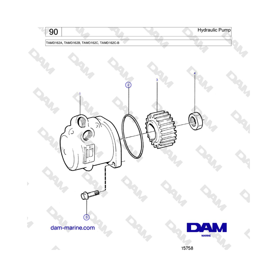 Volvo Penta TAMD162A, TAMD162B, TAMD162C, TAMD162C-B - Bomba hidráulica
