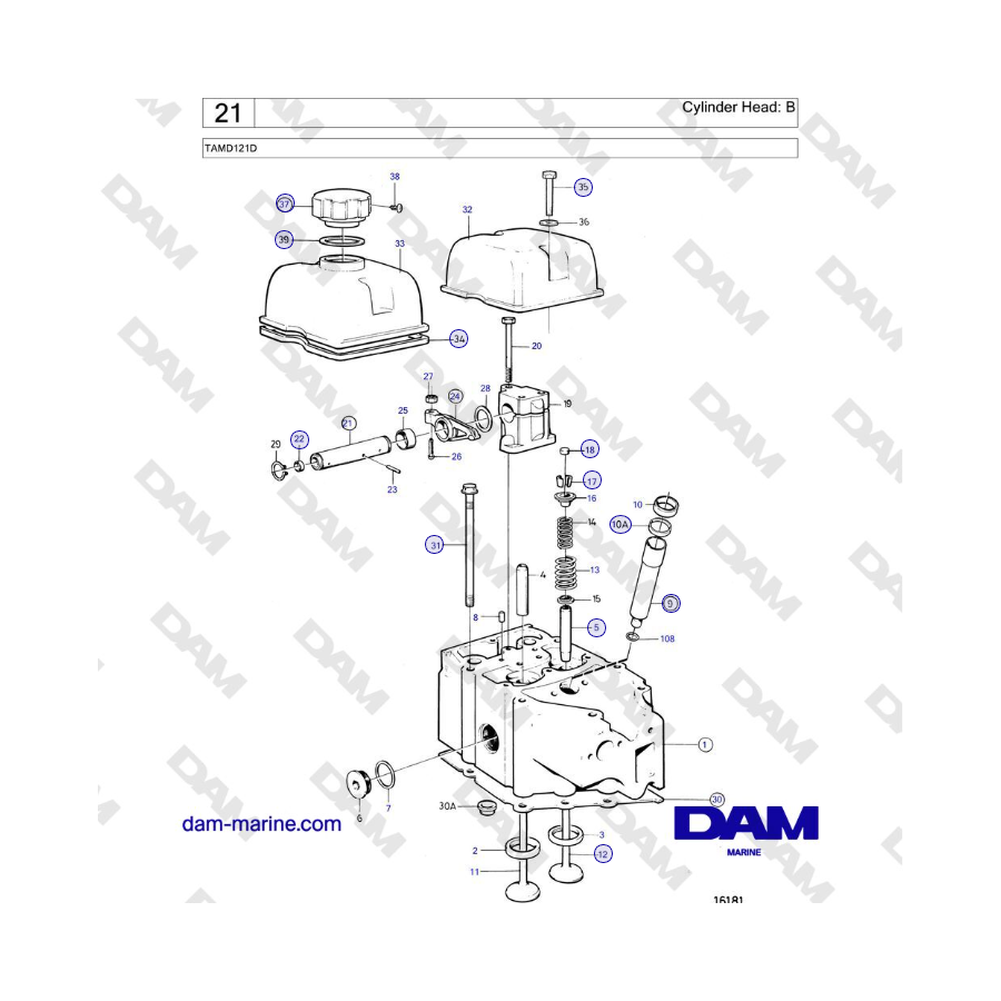 Volvo Penta TAMD121D - Testata: B