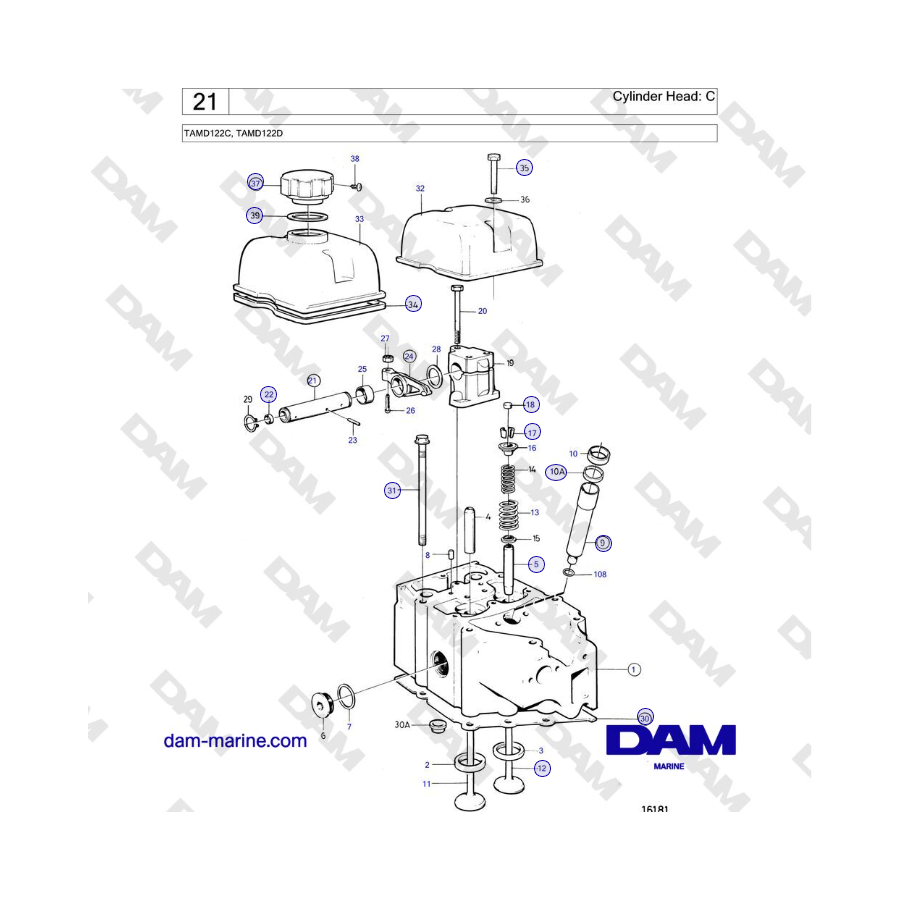 Volvo Penta TAMD122C, TAMD122D - Testata: C 