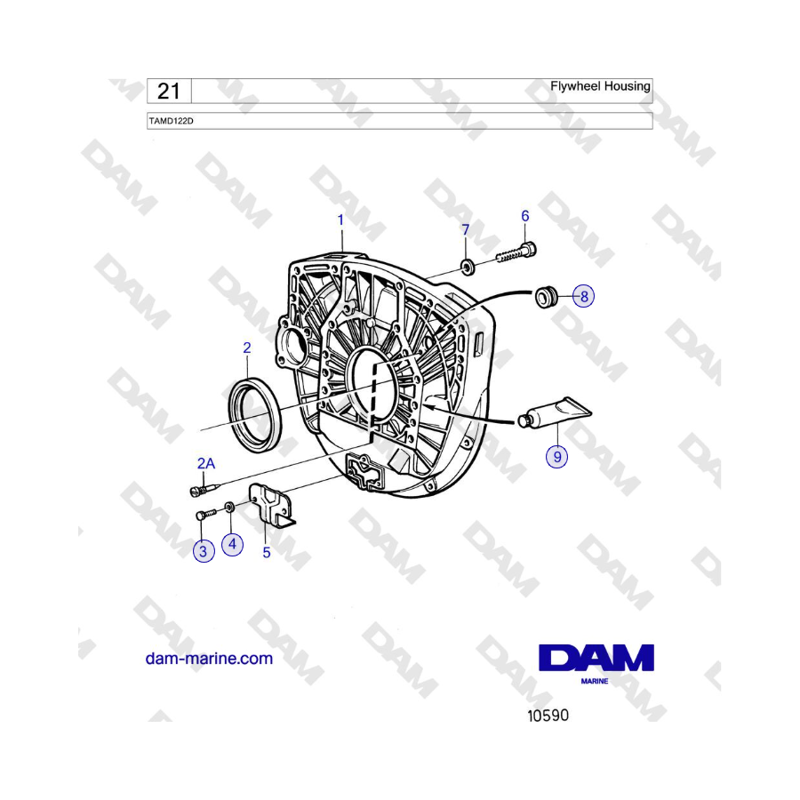 Volvo Penta TAMD122D - Alloggiamento del volano
