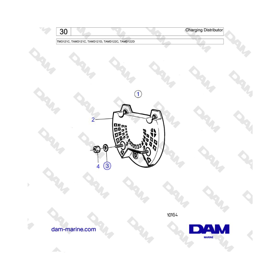 Volvo Penta TMD121C, TAMD121C, TAMD121D, TAMD122C, TAMD122D - Distribuidor de carga