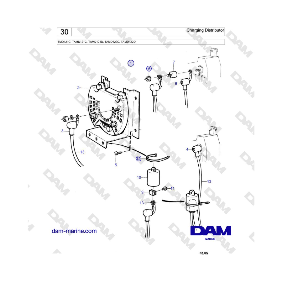 Volvo Penta TMD121C, TAMD121C, TAMD121D, TAMD122C, TAMD122D - Distribuidor de carga