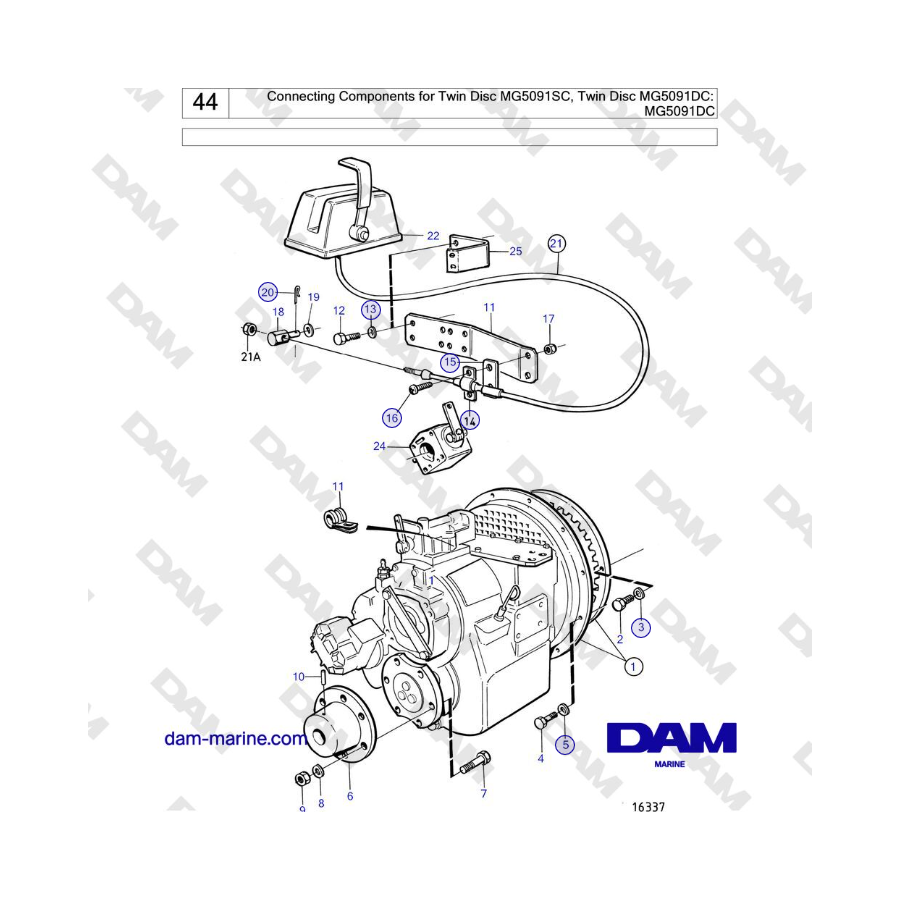 Volvo Penta TMD121C, TAMD121C, TAMD121D, TAMD122C, TAMD122D - Componenti di collegamento per Twin Disc MG5091SC