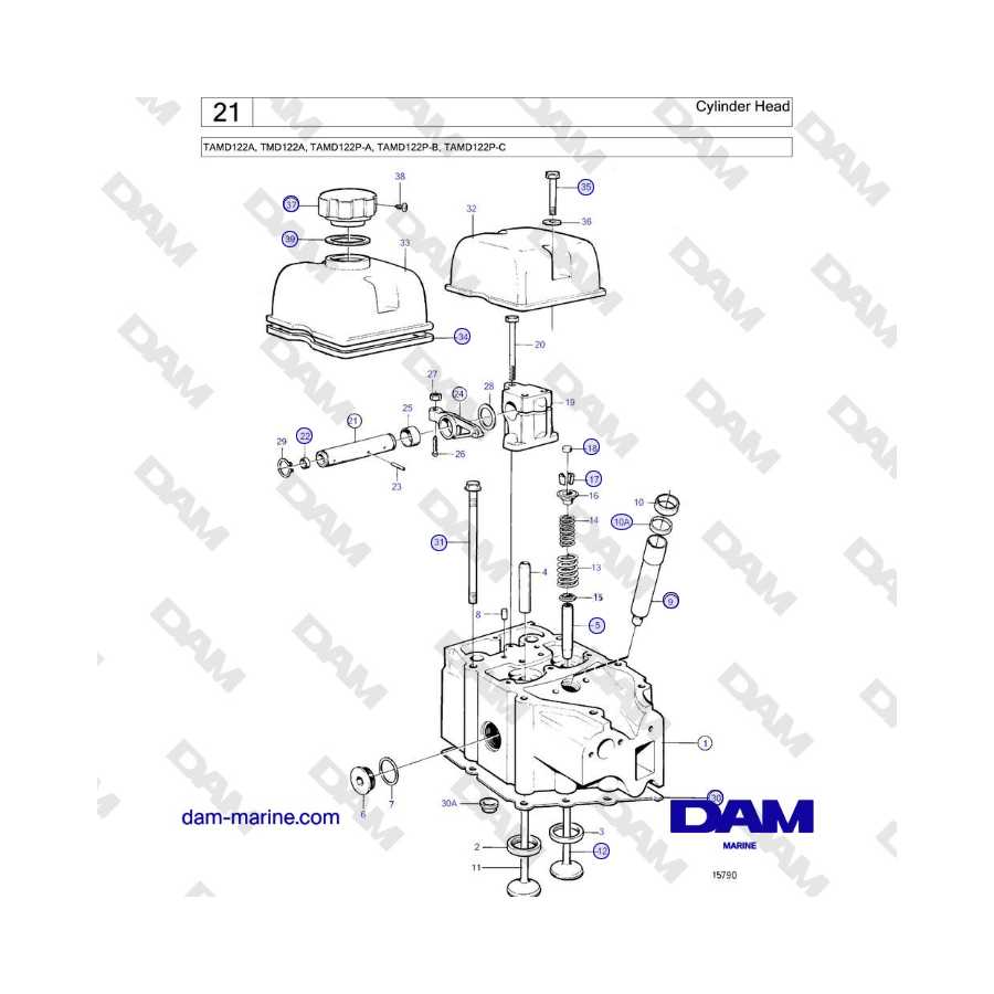 Volvo Penta TAMD122A, TMD122A, TAMD122P-A, TAMD122P-B, TAMD122P-C - Testata