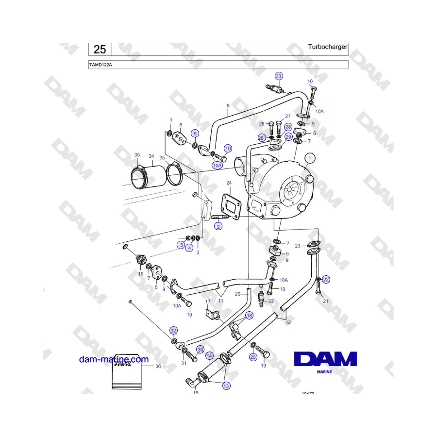 Volvo Penta TAMD122A - Turbocompressore