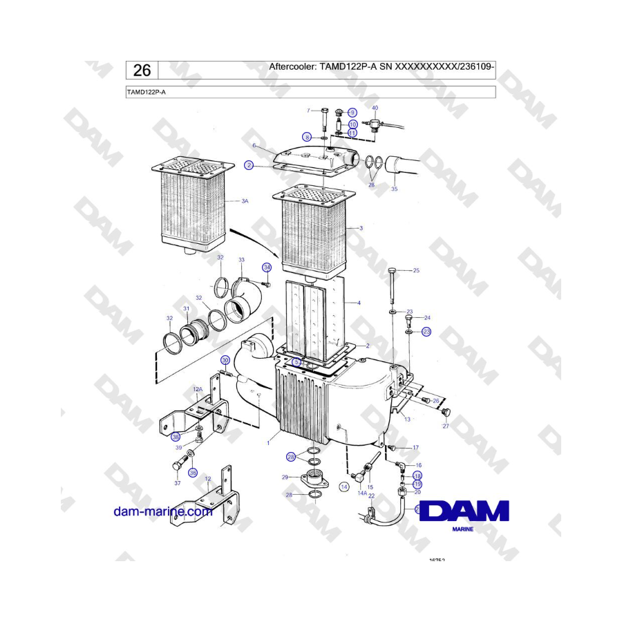 Volvo Penta TAMD122P-A - Aftercooler: TAMD122P-A
