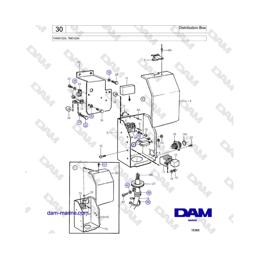 Volvo Penta TAMD122A, TMD122A - Distribution Box