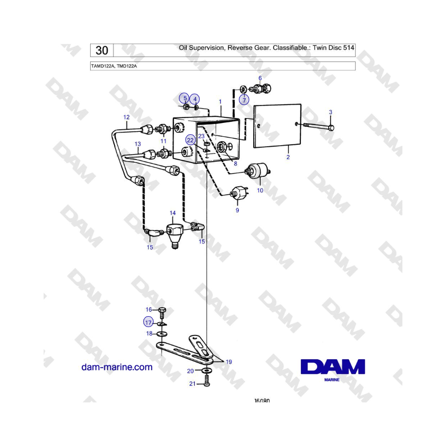 Volvo Penta TAMD122A, TMD122A - Oil Supervision, Reverse Gear. Classifiable: Twin Disc 514