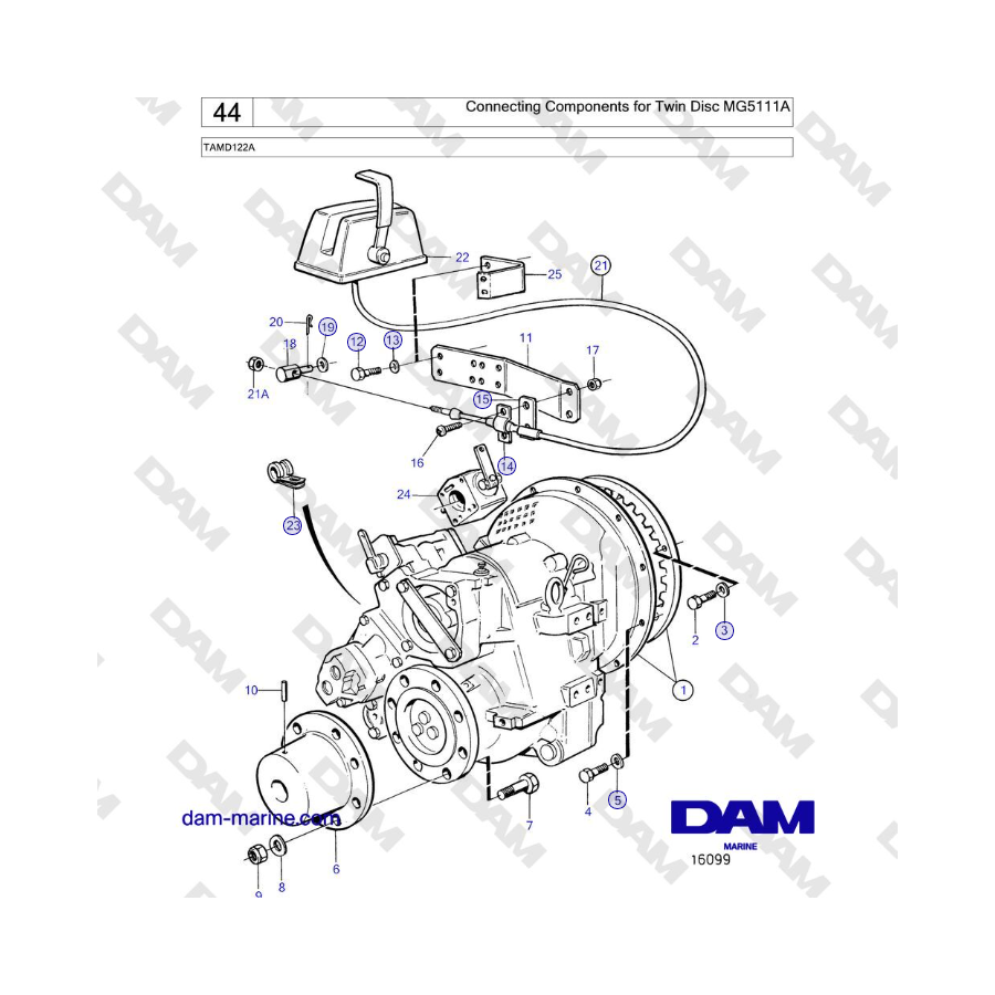 Volvo Penta TAMD122A - Connecting Components for Twin Disc MG5111A 