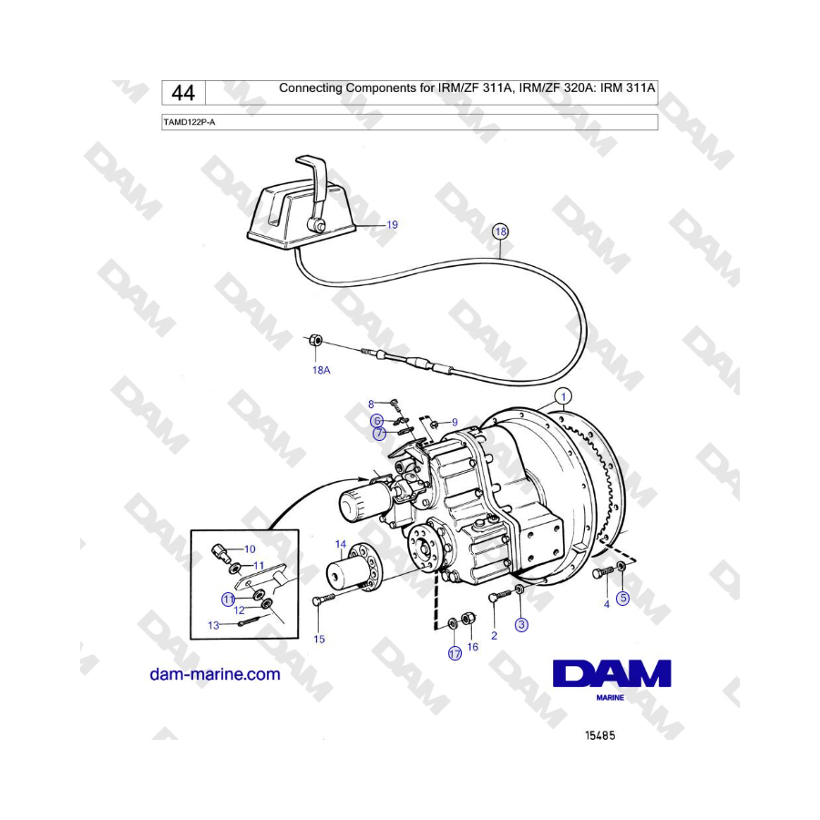 Volvo Penta TAMD122P-A - Connecting Components for IRM/ ZF 311A, IRM/ ZF 320A