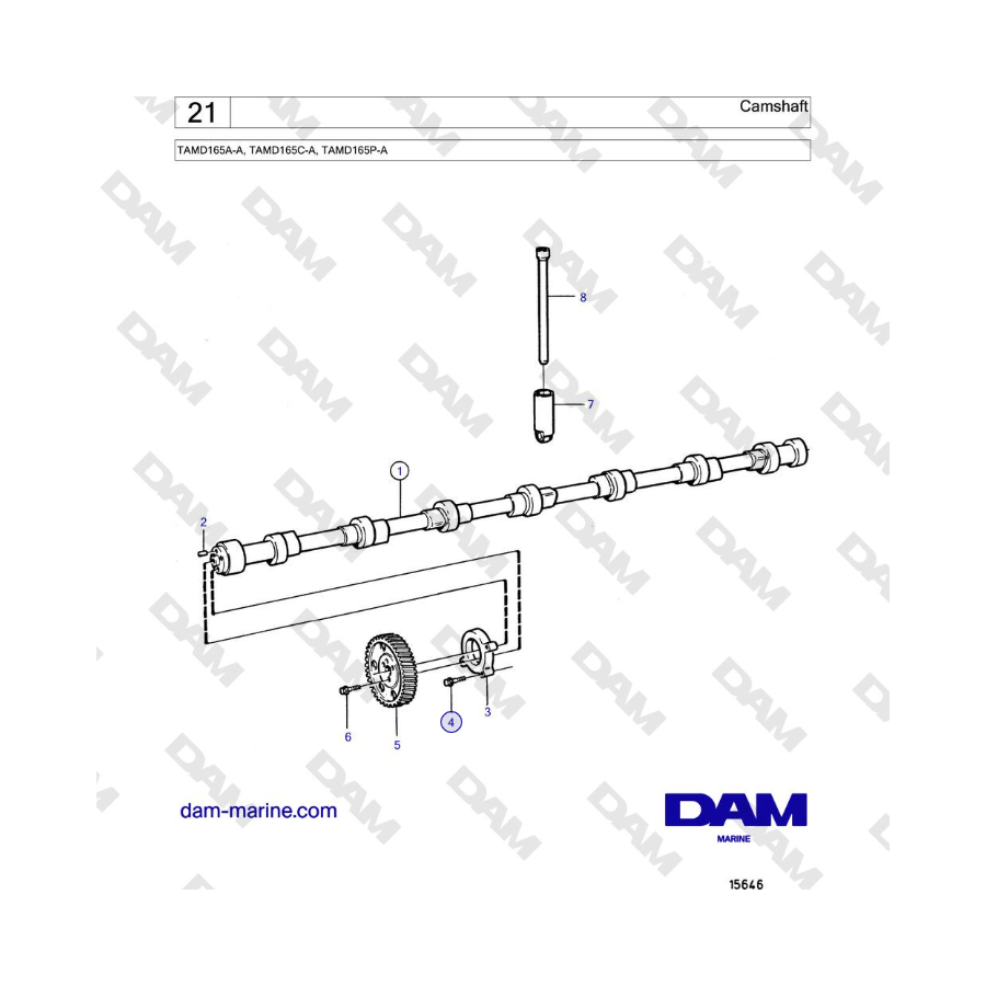 Volvo Penta TAMD165A-A, TAMD165C-A, TAMD165P-A - Camshaft