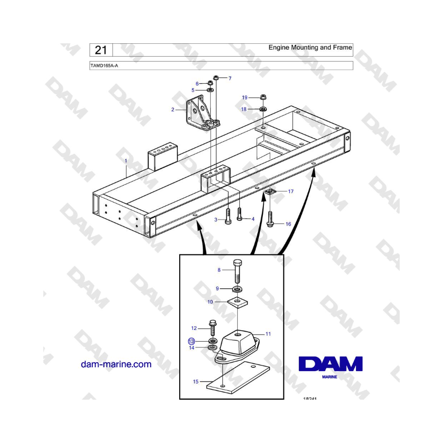 Volvo Penta TAMD165A-A - Supporto motore e telaio 