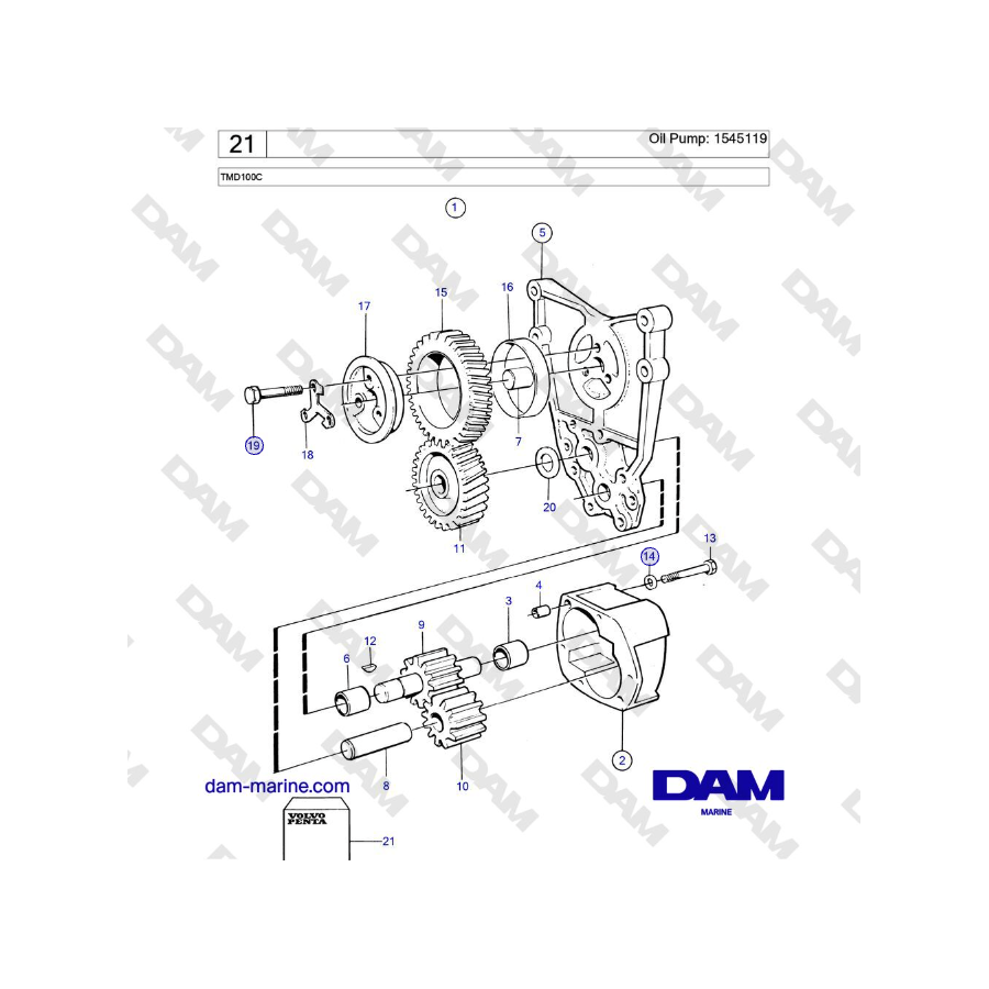Volvo Penta TMD100C - Bomba de aceite: 1545119
