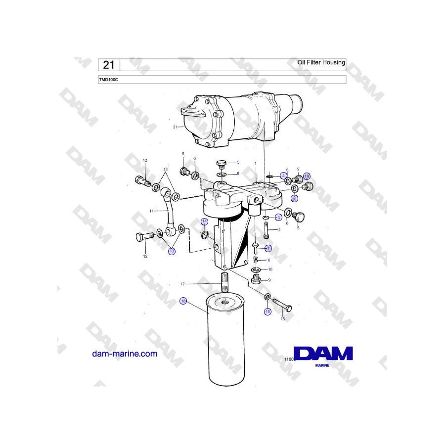 Volvo Penta TMD100C - Oil Filter Housing