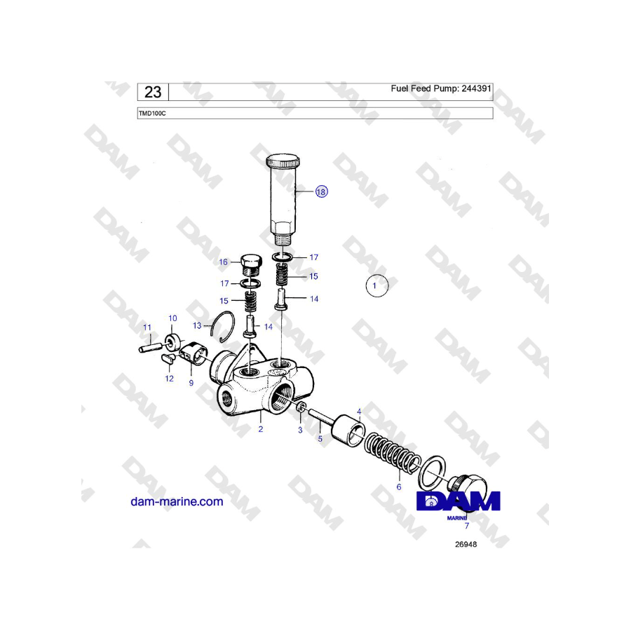 Volvo Penta TMD100C - Bomba de alimentación de combustible: 244391