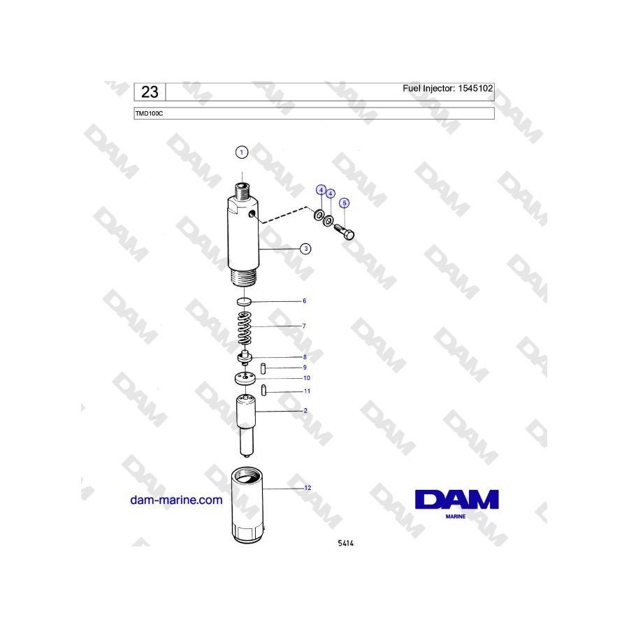 Volvo Penta TMD100C - Fuel Injector: 1545102