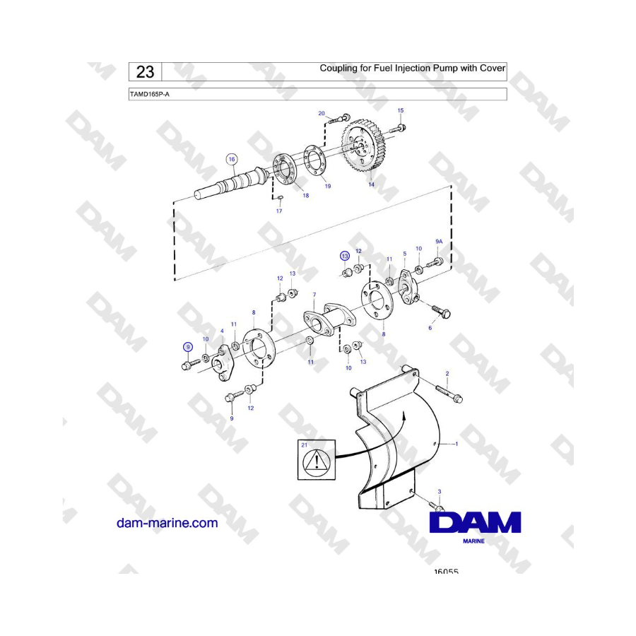 Volvo Penta TAMD165P-A - Coupling for Fuel Injection Pump with Cover 