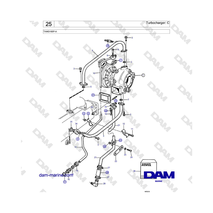 Volvo Penta TAMD165P-A - Turbocharger: C