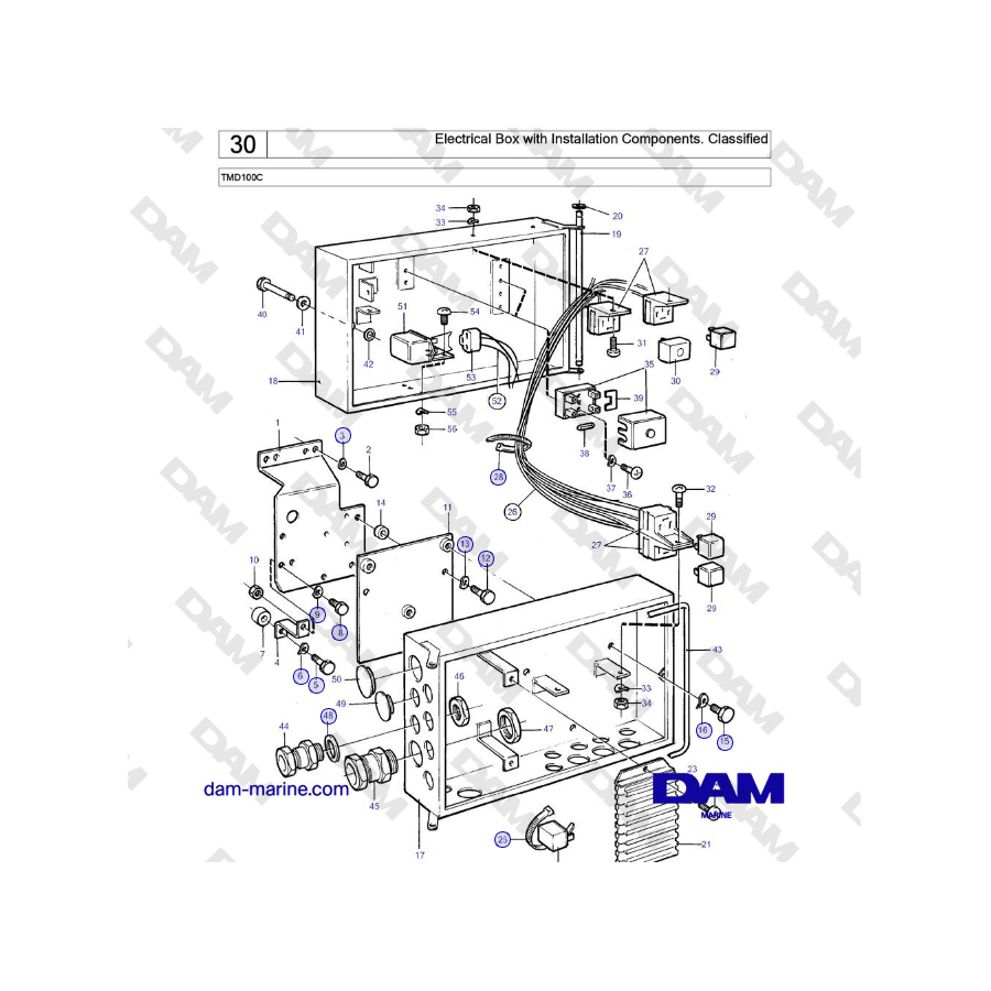 Volvo Penta TMD100C - Caja eléctrica con componentes de instalación. Clasificado