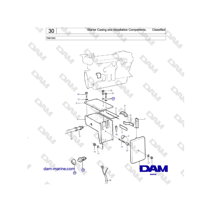 Volvo Penta TMD100C - Starter Casing and Installation Components. Classified