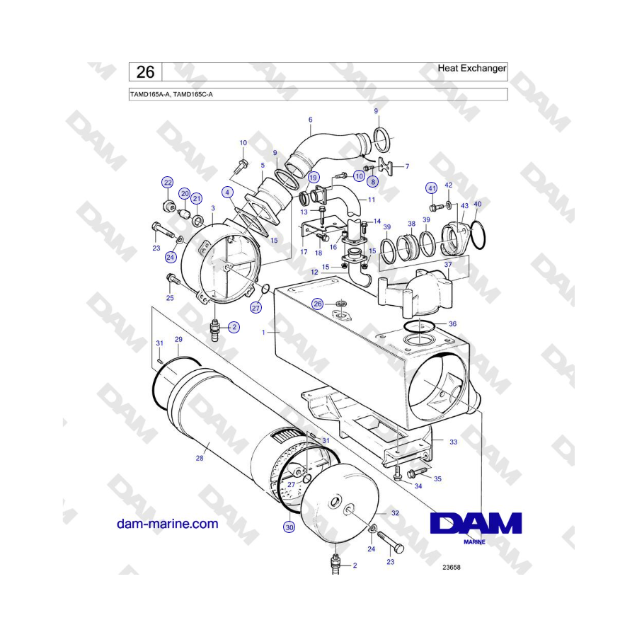 Volvo Penta TAMD165A-A, TAMD165C-A - Scambiatore di calore 