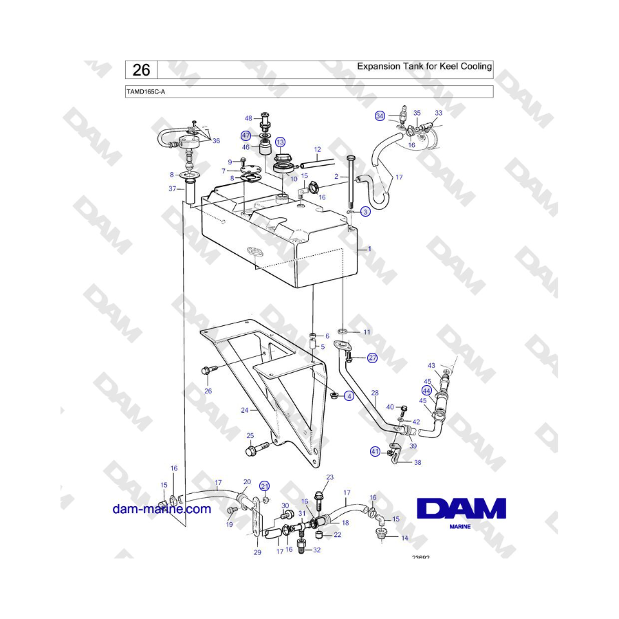 Volvo Penta TAMD165C-A - Expansion Tank for Keel Cooling