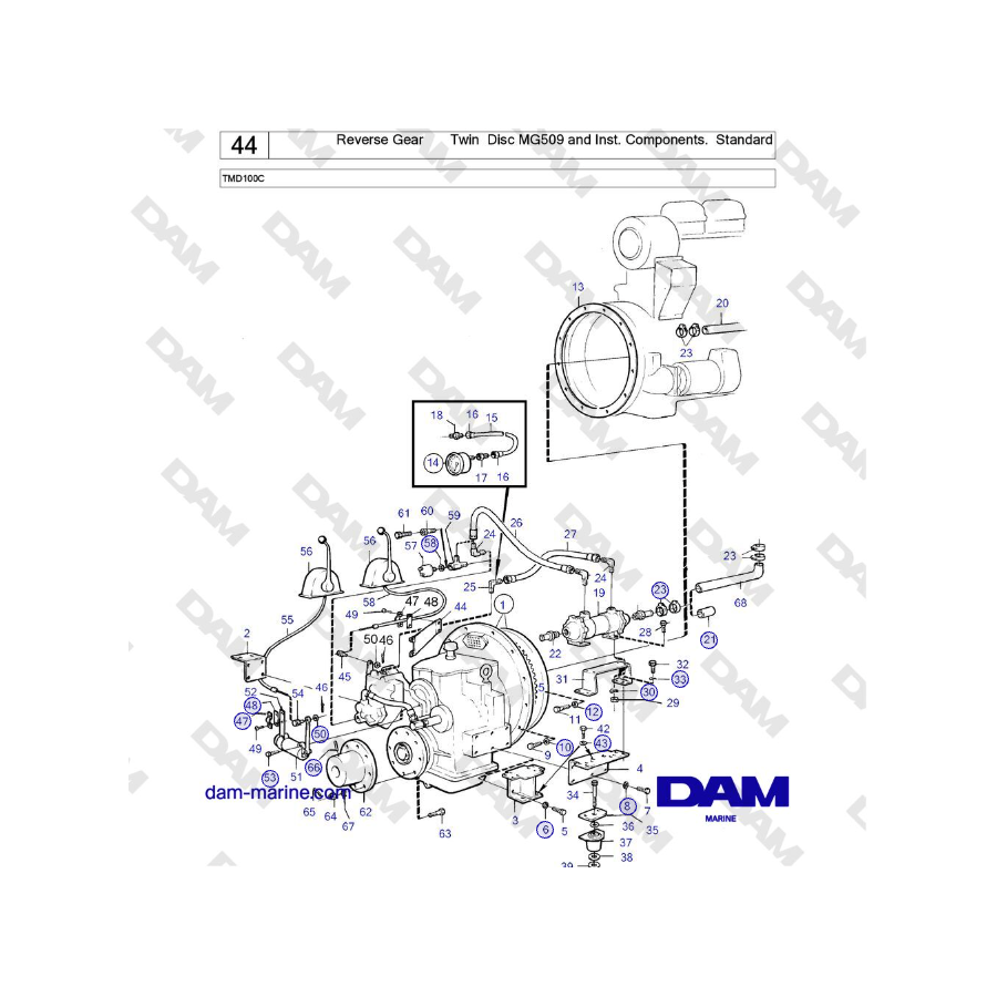 Volvo Penta TMD100C - Reverse Gear Twin Disc MG509 and Inst. Components. Standard