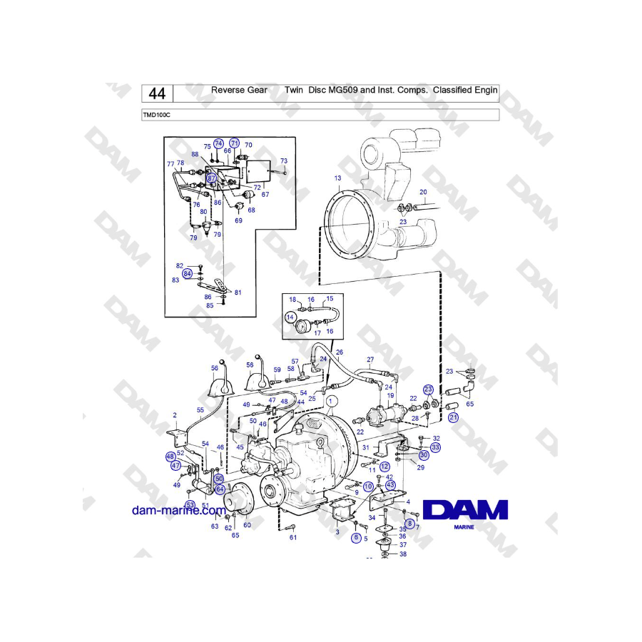 Volvo Penta TMD100C - Reverse Gear Twin Disc MG509 and Inst. Comps. Classified Machine