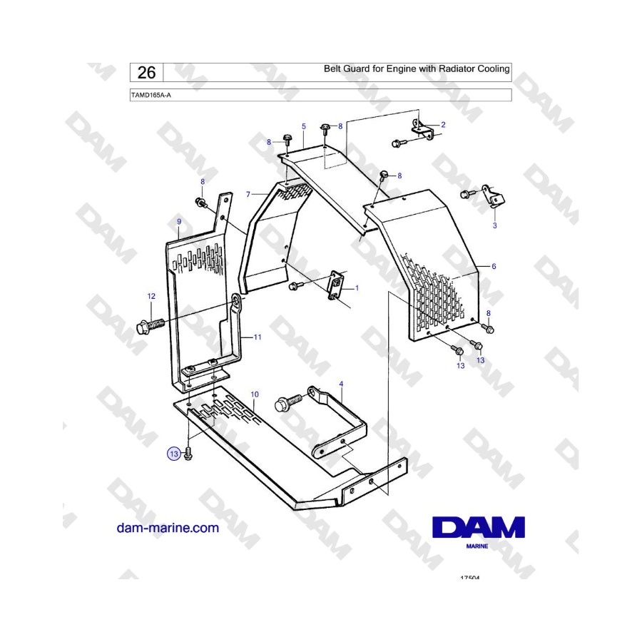 Volvo Penta TAMD165A-A - Belt Guard for Engine with Radiator Cooling 