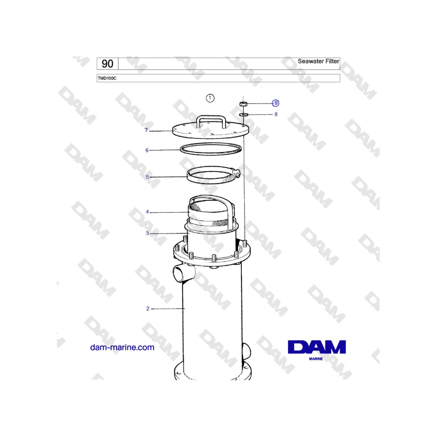 Volvo Penta TMD100C - Filtro acqua di mare