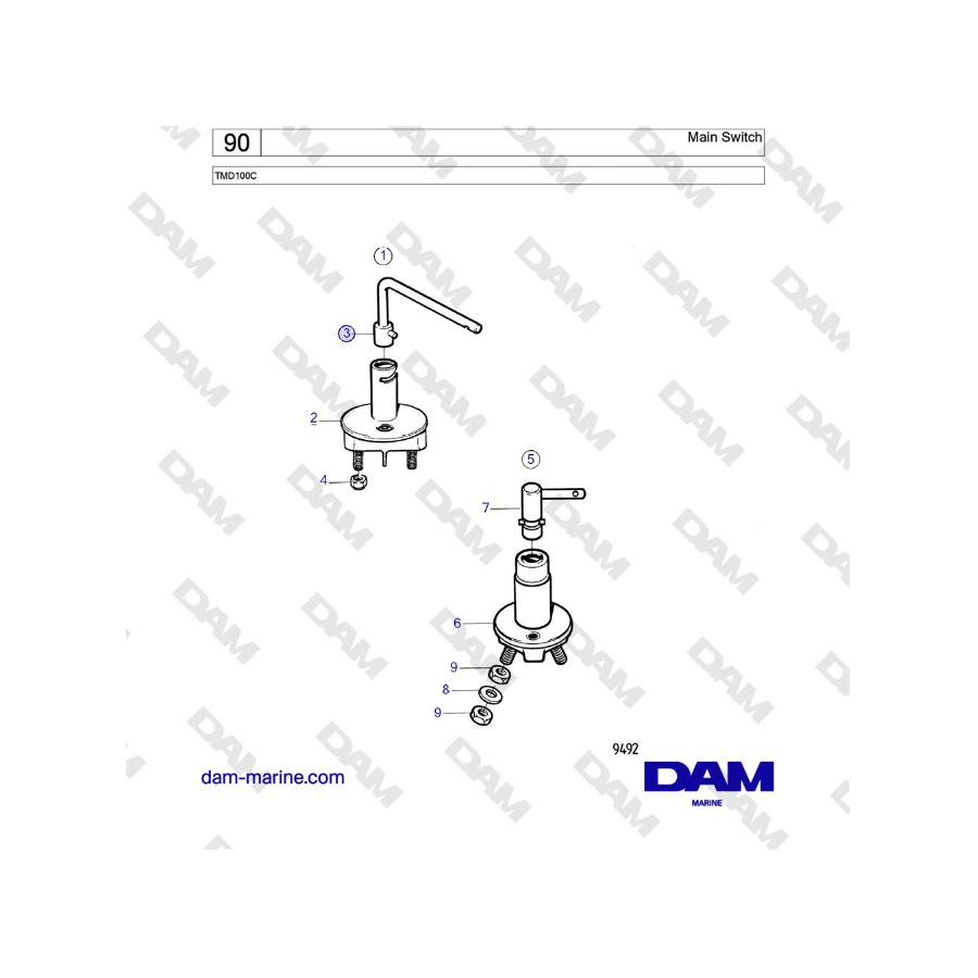 Volvo Penta TMD100C - Interruttore principale