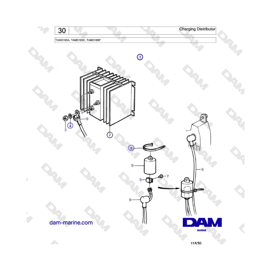Volvo Penta TAMD165A, TAMD165C, TAMD165P - Distribuidor de carga 