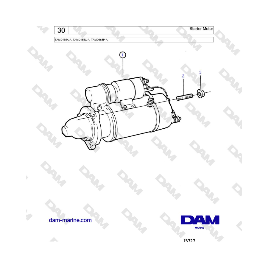 Volvo Penta TAMD165A-A, TAMD165C-A, TAMD165P-A - Motor de arranque