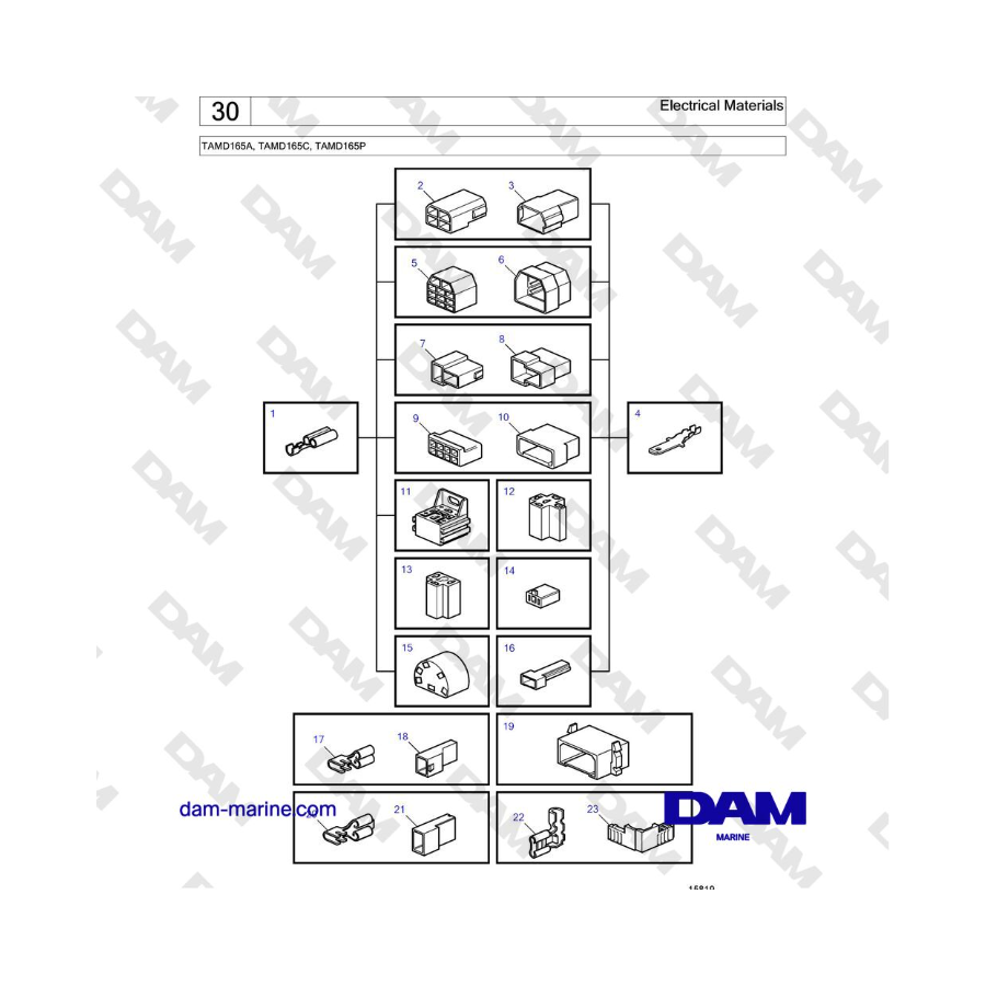 Volvo Penta TAMD165A, TAMD165C, TAMD165P - Materiales eléctricos