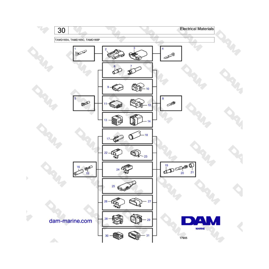 Volvo Penta TAMD165A, TAMD165C, TAMD165P - Electrical Materials