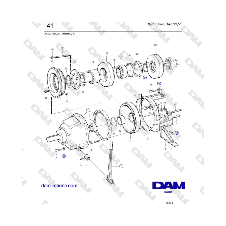 Volvo Penta TAMD165A-A, TAMD165C-A - Frizione a doppio disco 11,5'' 