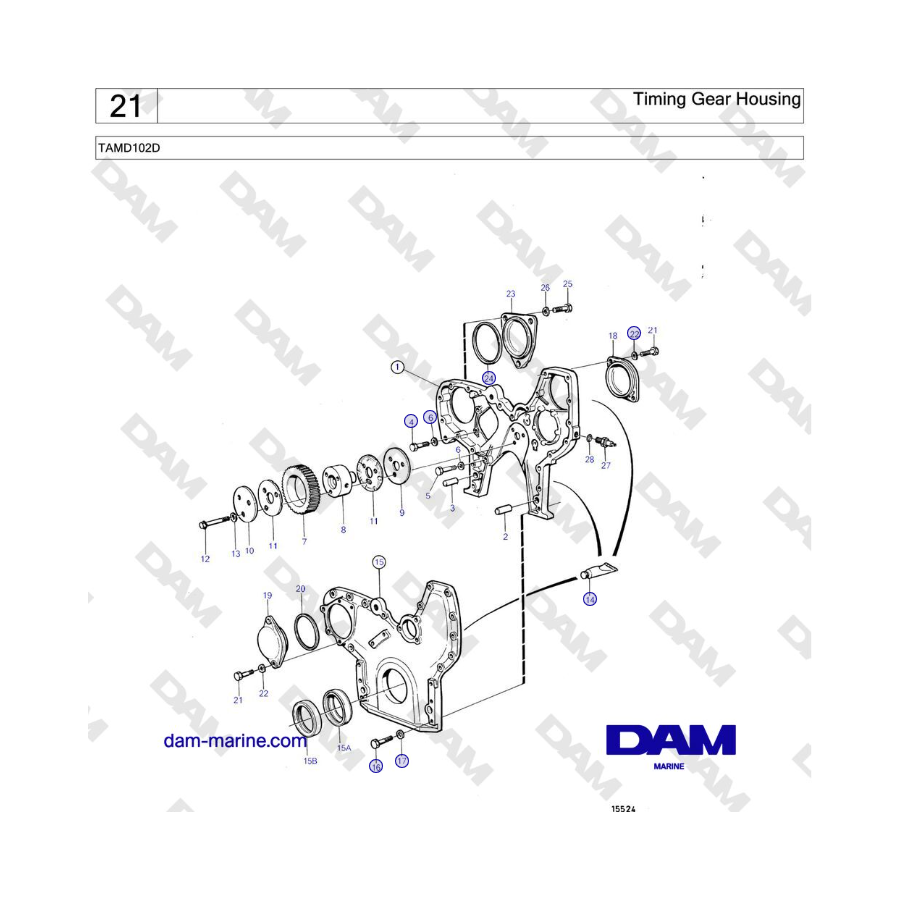 Volvo Penta TAMD102D - Timing Gear Housing