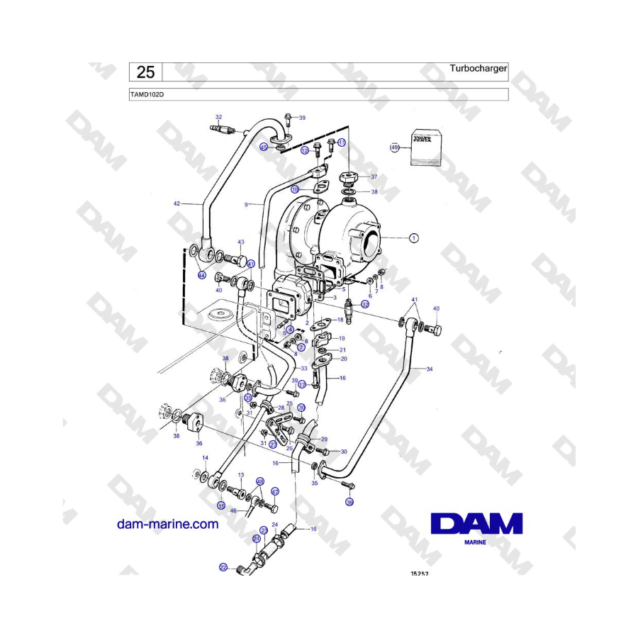 Volvo Penta TAMD102D - Turbocompressore