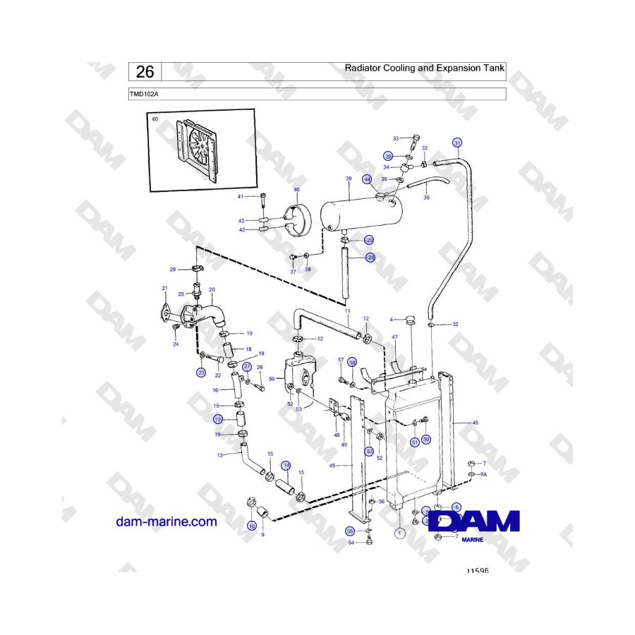 Volvo Penta TMD102A - Radiator Cooling and Expansion Tank