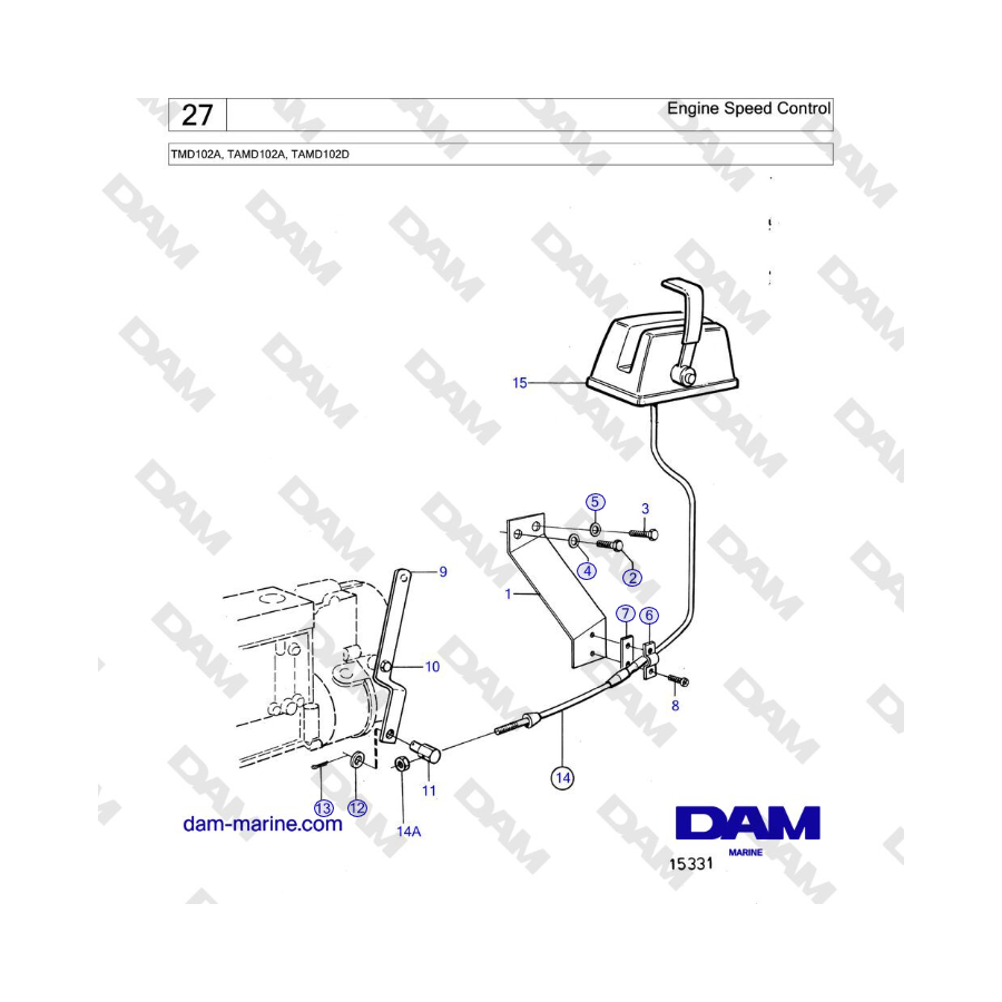 Volvo Penta TMD102A, TAMD102A, TAMD102D - Engine Speed Control