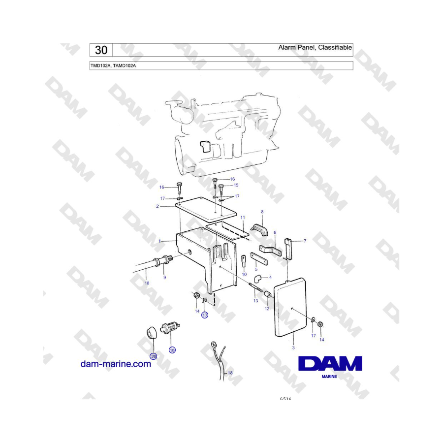 Volvo Penta TMD102A, TAMD102A - Panel de alarma, clasificable 